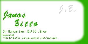janos bitto business card