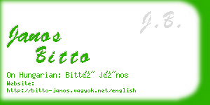 janos bitto business card